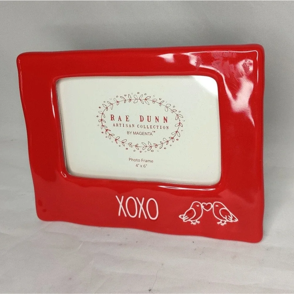 Rae Dunn Red Love Birds XOXO Valentine's Day Photo Picture Frame Decor‎